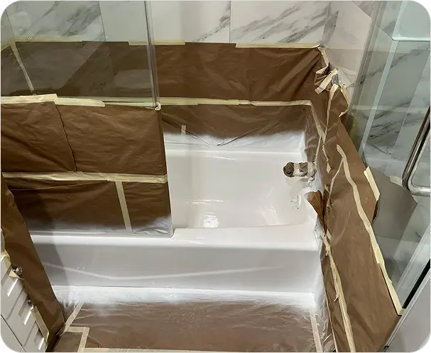 Bathtub resurfacing showing a modern updated look in Home