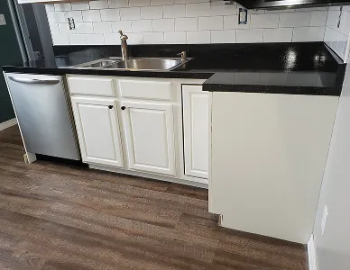 Kitchen cabinets after resurfacing – durable coating and polished look