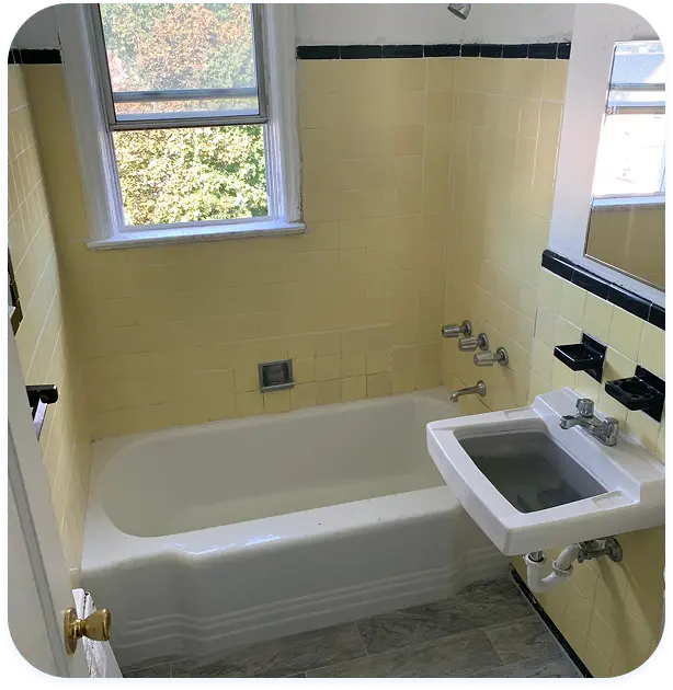 Professional bathtub reglazing with smooth glossy finish