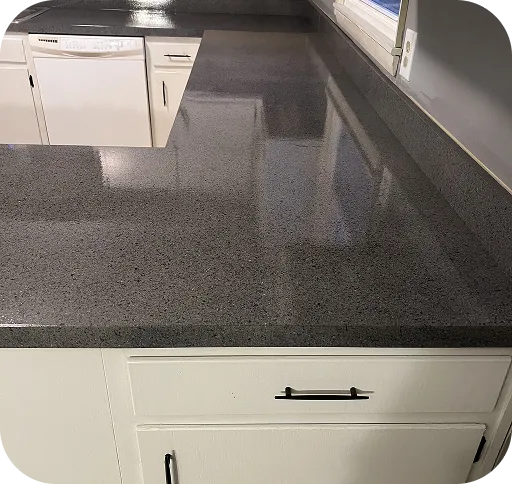 Countertop resurfacing with durable stone-like coating