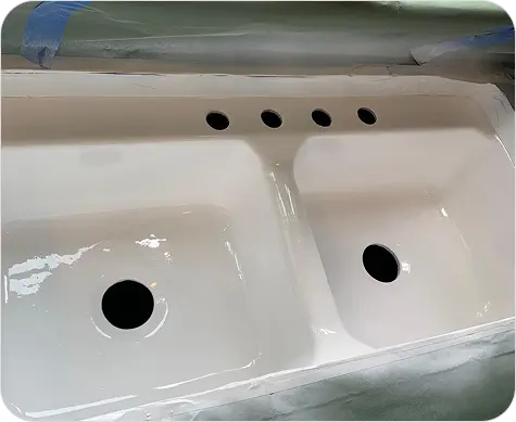 Expert sink reglazing removing stains, chips, and scratches
